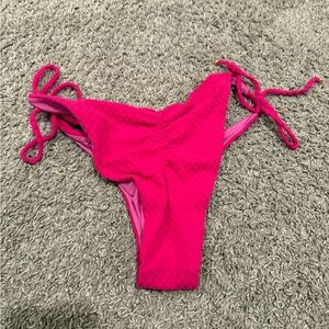 NWOT BOAMAR Cheeky Ruched Textured Bikini Bottom Fuchsia ,Large